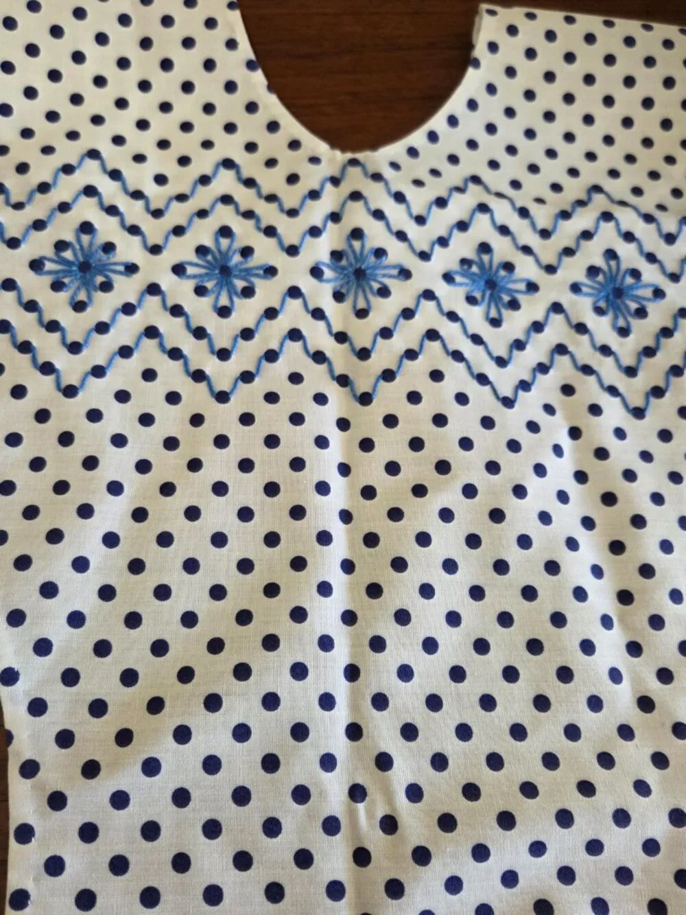 Vintage Style Handmade Polka Dot Apron Embroidered Cottage Farmhouse Kitchen